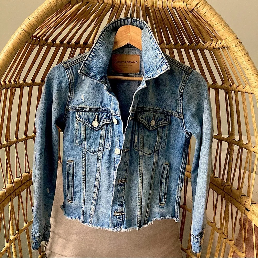 Lucky Brand Tomboy trucker denim jean jacket coat iconic American aesthetic must - Picture 2 of 6